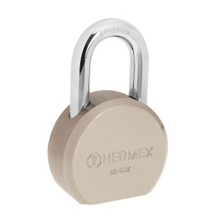 Candado redondo, 65mm, gancho corto, llave tetra, blister