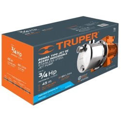 Bomba eléctrica para agua tipo jet, acero inoxidable, 3/4 HP