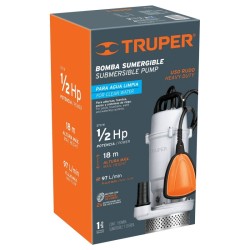 Bomba sumergible metálica para agua limpia uso rudo 1/2 HP