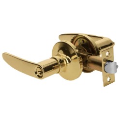 Cerradura manija, cilindro latón, latón brillante, recámara