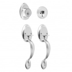 Cerradura entrada, cromo mate, mariposa, jaladera