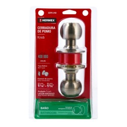 Cerradura pomo, latón antiguo, esfera, baño