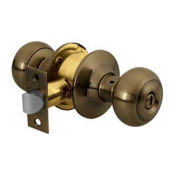 Cerradura pomo, latón antiguo, oval, baño