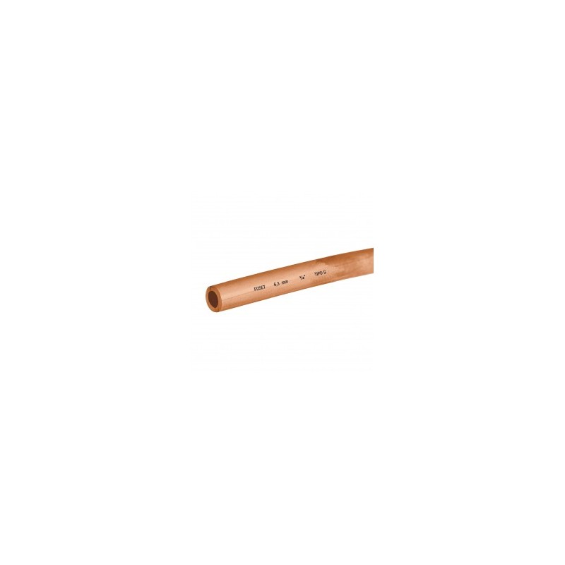 Tubo de cobre flexible, 1/4', rollo de 15 metros