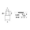Candado de hierro, 38mm, gancho corto, caja