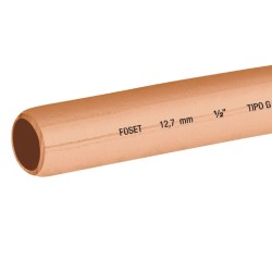 Tubo de cobre flexible, 1/2', rollo 15 metros