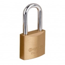 Candado de hierro, color laton, 30mm, largo, blister, Basic