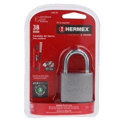 Candado de hierro, 38mm, gancho corto, blister