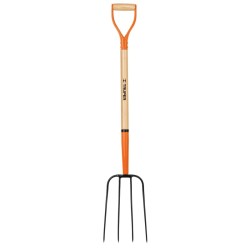 Bieldo para paja, 4 dientes, puño 'Y', mango de 35'