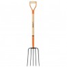 Bieldo para paja, 5 dientes, puño 'Y', mango de 35'