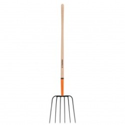 Bieldo para paja, 6 dientes, mango 48'