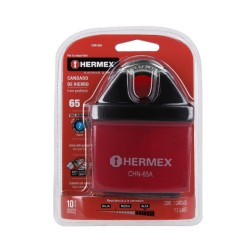 Candado de hierro, 65mm, llave anti-ganzúa, blister