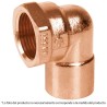 Codo 90° de cobre, rosca interior 1/2'