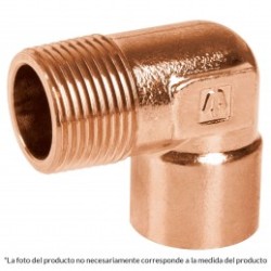 Codo 90° de cobre, rosca exterior 1/2'