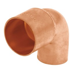 Codo 90° de cobre, reducido, 1' x 3/4'