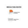 Broca para router, media caña, 1/2'