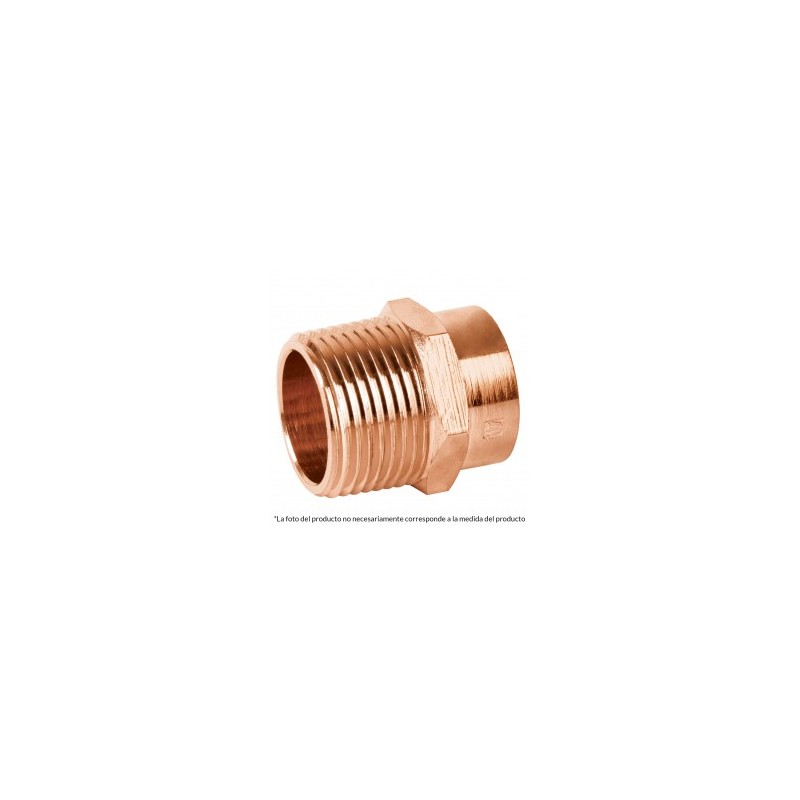 Conector de cobre, rosca exterior 2'