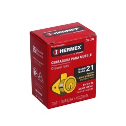 Cerradura para mueble, modelo 21, latón