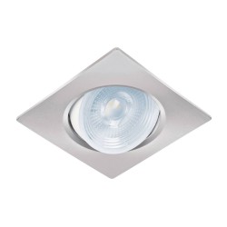 Empotrado, cuadrado, 5 W, 6500k, LED, plata