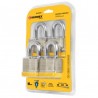 Candados laminados, 50mm, blister 4 piezas, Hermex Basic