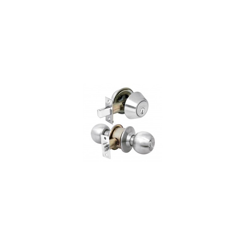 Combo cerraduras, llave-llave, cromo, Hermex Basic