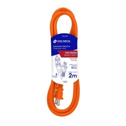 Extensión eléctrica uso rudo, 2 m, calibre 16, Volteck