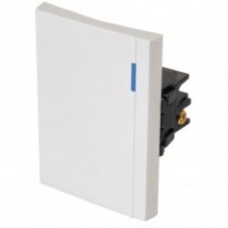 Interruptor sencillo 3 módulos, línea Española, color blanco