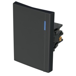 Interruptor de 3 vías, 3 módulos, línea Española, negro