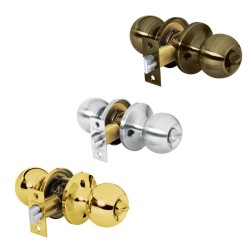 Cerradura pomo, LB, recámara, tubular, Hermex Basic