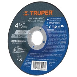Disco para desbaste de acero inoxidable, tipo 27, 4-1/2'