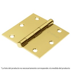 Bisagra cuadrada 2', acero latonado, plana