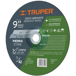 Disco para corte de piedra, tipo 42, diámetro 9'