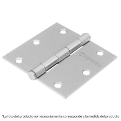 Bisagra cuadrada 2', acero cromo mate, plana