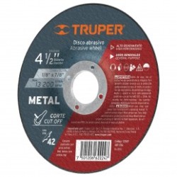 Disco para corte de metal, tipo 42, diámetro 4-1/2'