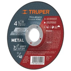 Disco para corte de metal, tipo 42, diámetro 4-1/2'