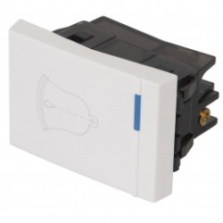 Interruptor para timbre, 1.5 módulos, línea Española, blanco